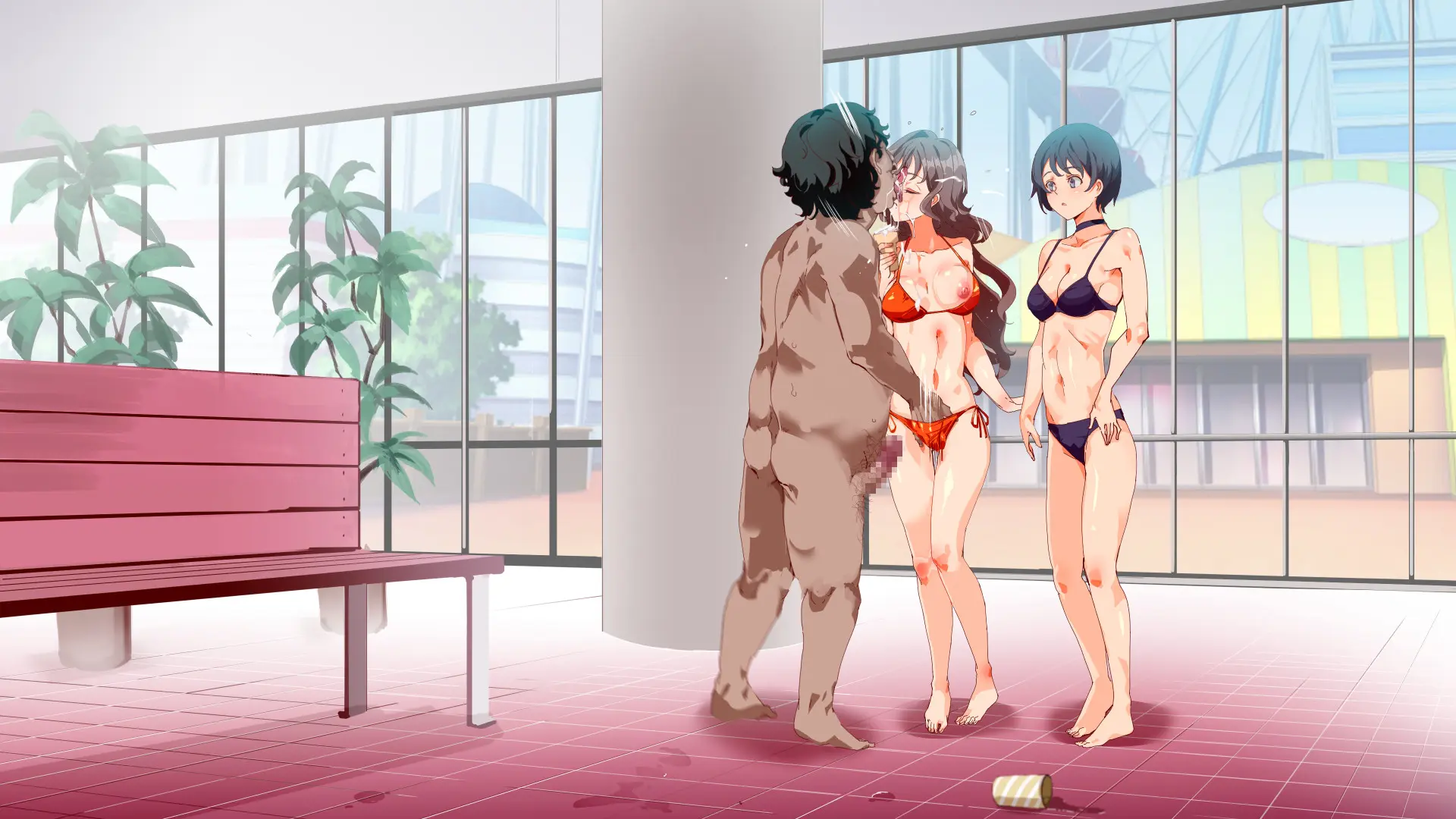 Mukanshin Pool ~Au Onna Zenin, Sekuhara Shihoudai No Aruku Nama Onaho | 무관심 수영장 ~만나는 여자 전원 성희롱 무제한의 걸어다니는 생오나홀 ~